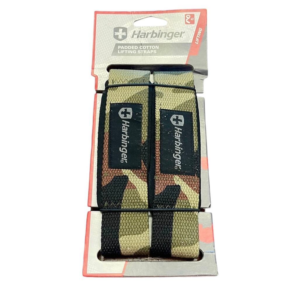 NEW HARBINGER Padded Cotton WEIGHT LIFTING STRAPS Camo Pattern